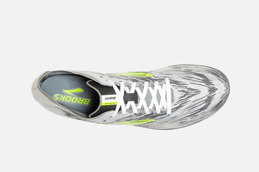 Brooks Israel Wire v6 Spikes Shoes Mens - Grey/Green - ZNF-108453